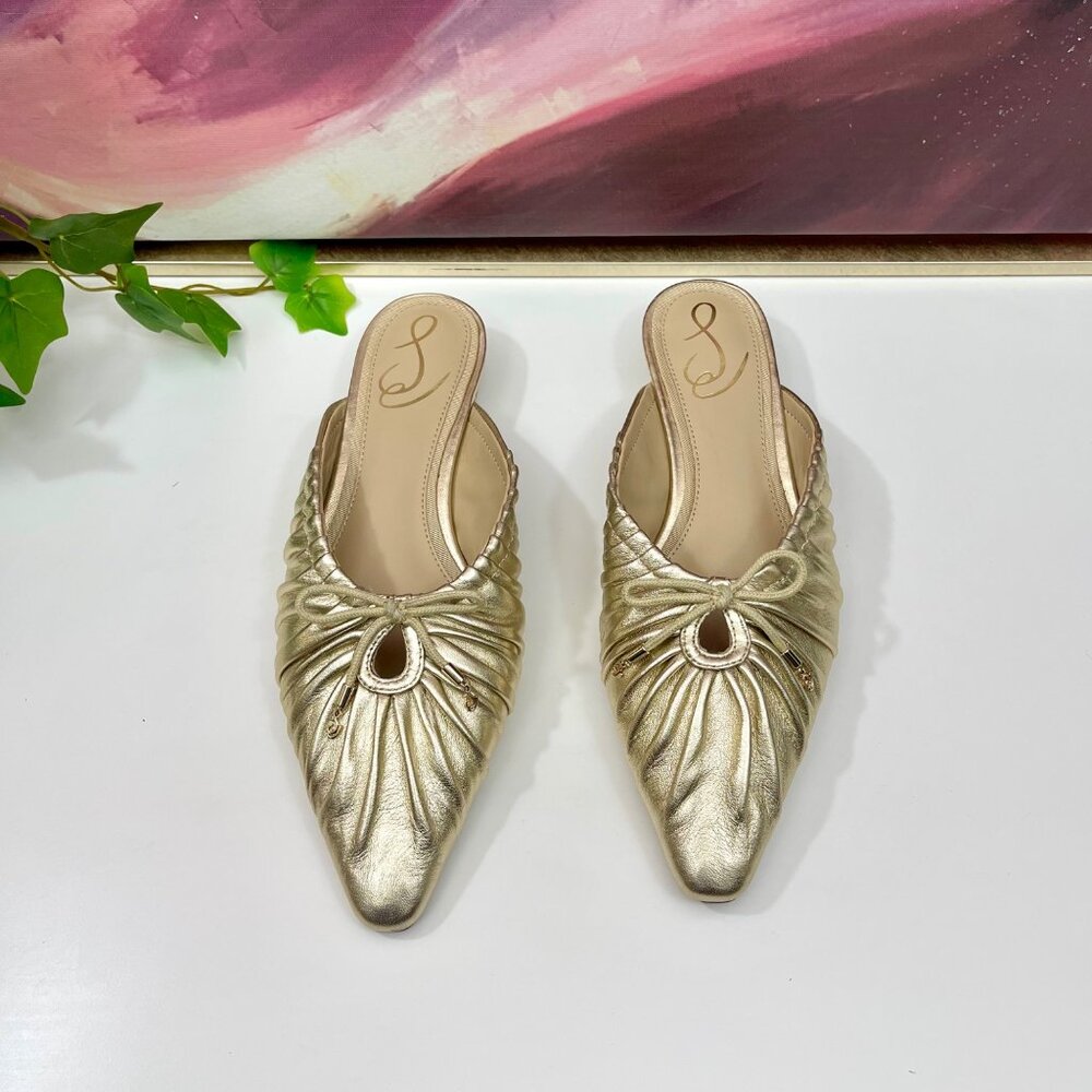 Sam Edelman Gold Mules - Picture 10 of 14